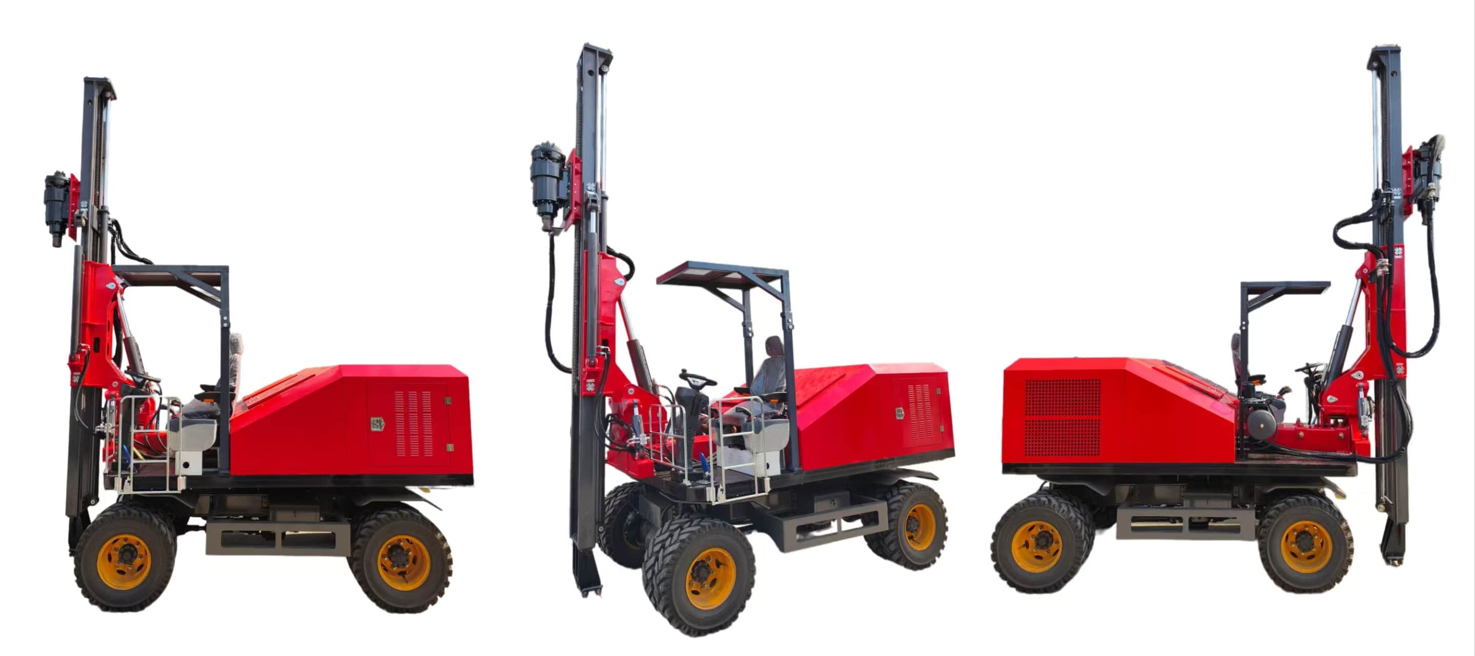 TZ680 เครื่องตอกเสาเข็มพลังงานแสงอาทิตย์แบบมีล้อ: เพิ่มประสิทธิภาพการก่อสร้าง PV